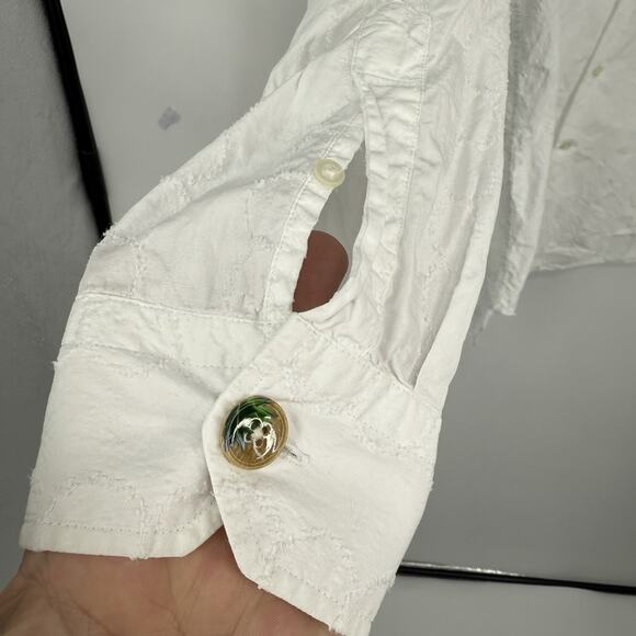 Culturata Button Up shirt Mens size XL 17.5 44 Cotton White Circles long sleeves - Picture 8 of 10